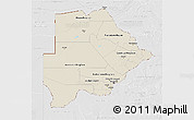 Shaded Relief 3D Map of Botswana, lighten, desaturated