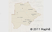 Shaded Relief 3D Map of Botswana, lighten