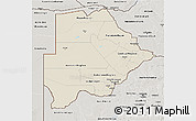 Shaded Relief 3D Map of Botswana, semi-desaturated