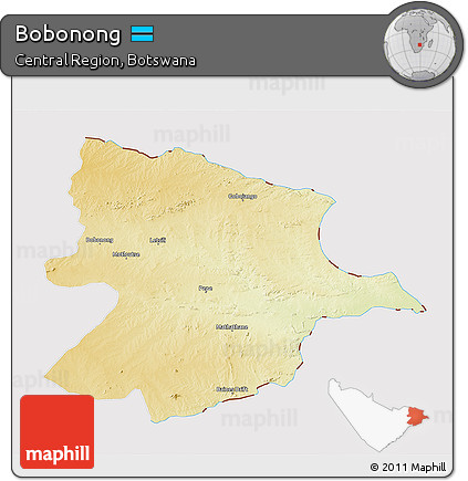 Physical 3D Map of Bobonong, cropped outside