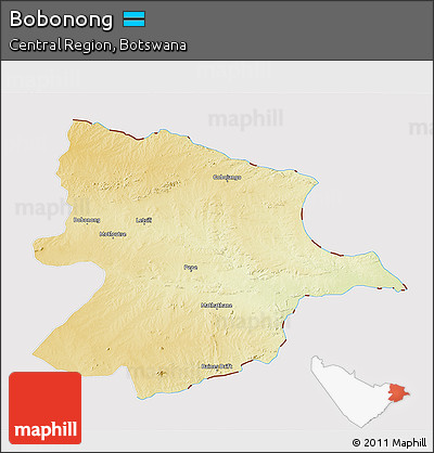 Physical 3D Map of Bobonong, cropped outside