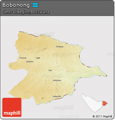 Physical 3D Map of Bobonong, cropped outside