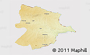Physical 3D Map of Bobonong, cropped outside