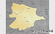 Physical 3D Map of Bobonong, darken, desaturated