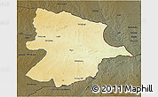 Physical 3D Map of Bobonong, darken