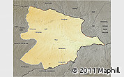Physical 3D Map of Bobonong, darken, semi-desaturated