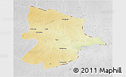 Physical 3D Map of Bobonong, lighten, desaturated