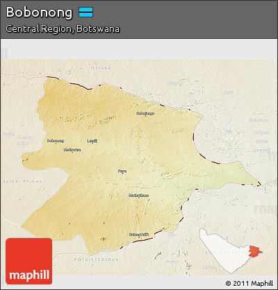 Physical 3D Map of Bobonong, lighten