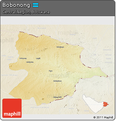 Physical 3D Map of Bobonong, lighten