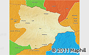 Physical 3D Map of Bobonong, political outside