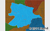 Political 3D Map of Bobonong, darken
