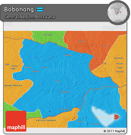 Political 3D Map of Bobonong