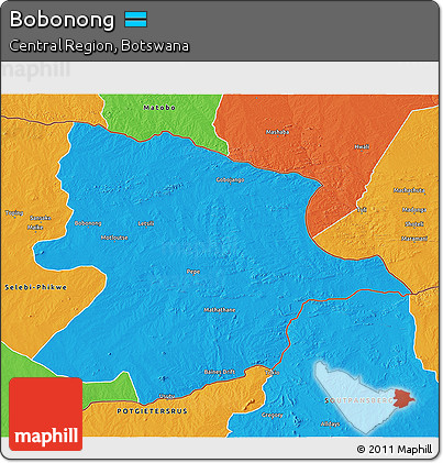 Political 3D Map of Bobonong