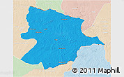 Political 3D Map of Bobonong, lighten