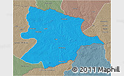 Political 3D Map of Bobonong, semi-desaturated