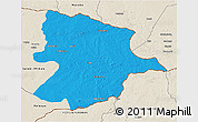 Political 3D Map of Bobonong, shaded relief outside