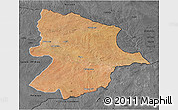 Satellite 3D Map of Bobonong, darken, desaturated
