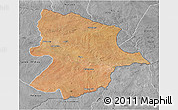 Satellite 3D Map of Bobonong, desaturated