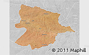 Satellite 3D Map of Bobonong, lighten, desaturated