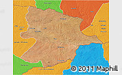 Satellite 3D Map of Bobonong, political outside