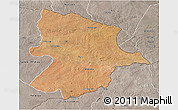 Satellite 3D Map of Bobonong, semi-desaturated