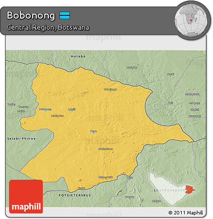 Savanna Style 3D Map of Bobonong