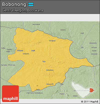 Savanna Style 3D Map of Bobonong
