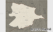 Shaded Relief 3D Map of Bobonong, darken