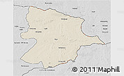Shaded Relief 3D Map of Bobonong, desaturated