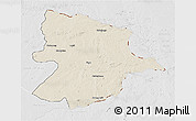 Shaded Relief 3D Map of Bobonong, lighten, desaturated