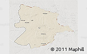 Shaded Relief 3D Map of Bobonong, lighten, semi-desaturated