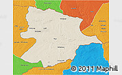Shaded Relief 3D Map of Bobonong, political outside