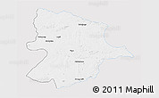 Silver Style 3D Map of Bobonong, single color outside
