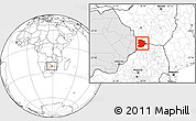 Blank Location Map of Bobonong, highlighted country