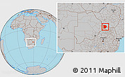 Gray Location Map of Bobonong, within the entire country
