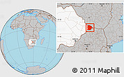 Gray Location Map of Bobonong, highlighted country