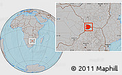 Gray Location Map of Bobonong, hill shading
