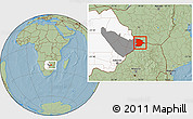 Savanna Style Location Map of Bobonong, highlighted country, highlighted parent region, hill shading