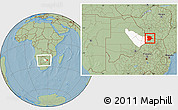 Savanna Style Location Map of Bobonong, highlighted parent region, within the entire country, hill shading