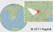 Savanna Style Location Map of Bobonong, highlighted parent region, hill shading
