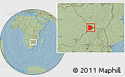 Savanna Style Location Map of Bobonong, hill shading
