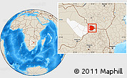Shaded Relief Location Map of Bobonong, highlighted parent region