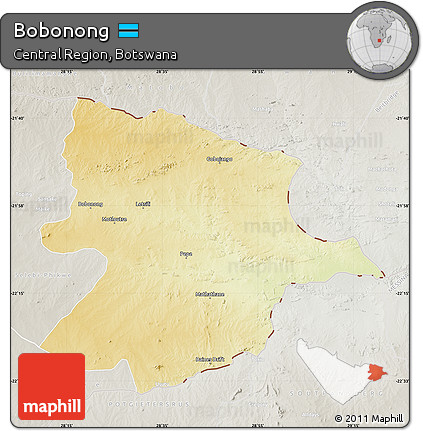 Physical Map of Bobonong, lighten, semi-desaturated