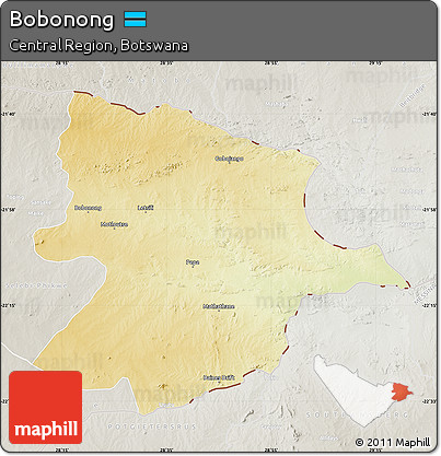 Physical Map of Bobonong, lighten, semi-desaturated