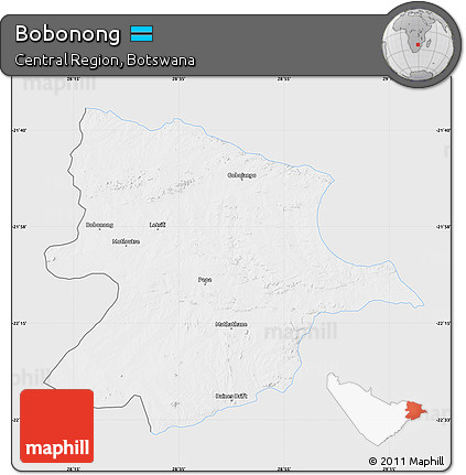 Silver Style Map of Bobonong, single color outside
