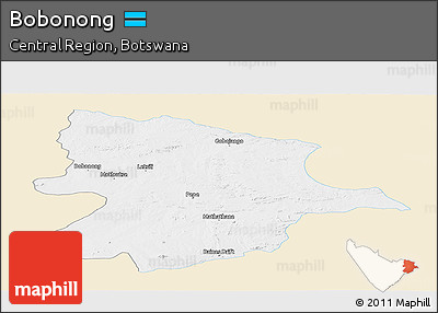 Classic Style Panoramic Map of Bobonong, single color outside