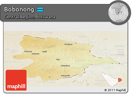 Physical Panoramic Map of Bobonong, lighten