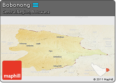 Physical Panoramic Map of Bobonong, lighten