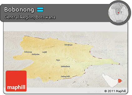 Physical Panoramic Map of Bobonong, lighten, semi-desaturated