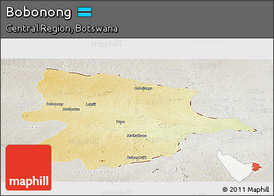 Physical Panoramic Map of Bobonong, lighten, semi-desaturated